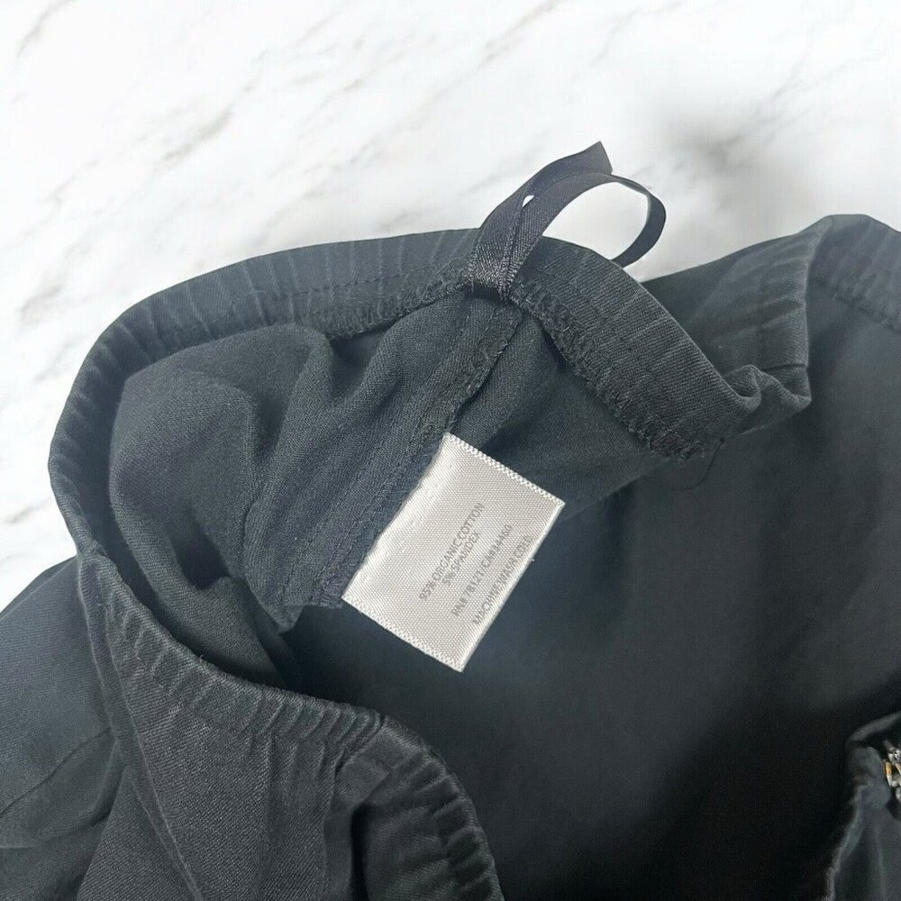 Eileen Fisher Pants Size Medium Black Crop Side Zip Capri Organic Cotton - Picture 8 of 10